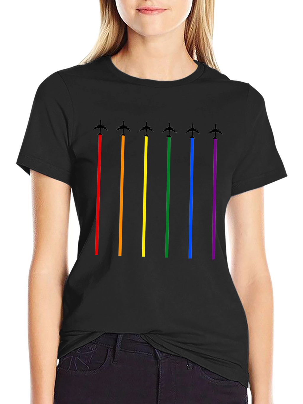 Pride Rainbow Airplane T-Shirt
