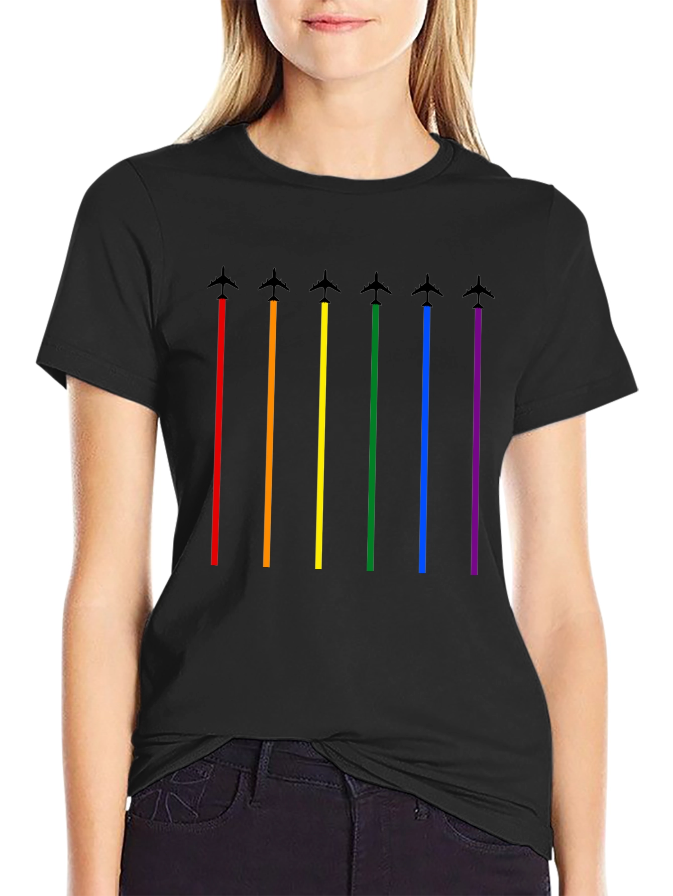 Pride Rainbow Airplane T-Shirt