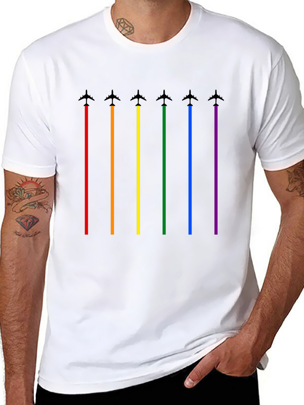 Pride Rainbow Airplane T-Shirt