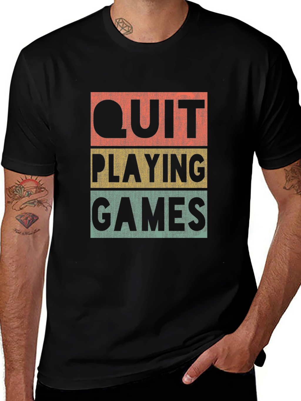 Quit Playing Games Retro T-Shirt