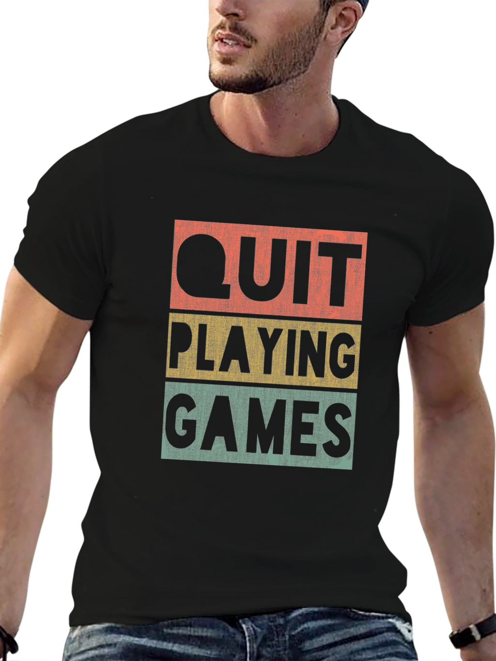 Quit Playing Games Retro T-Shirt