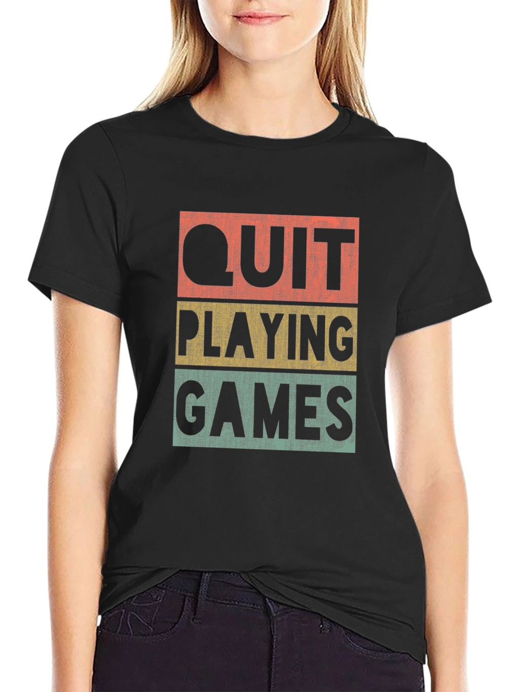 Quit Playing Games Retro T-Shirt