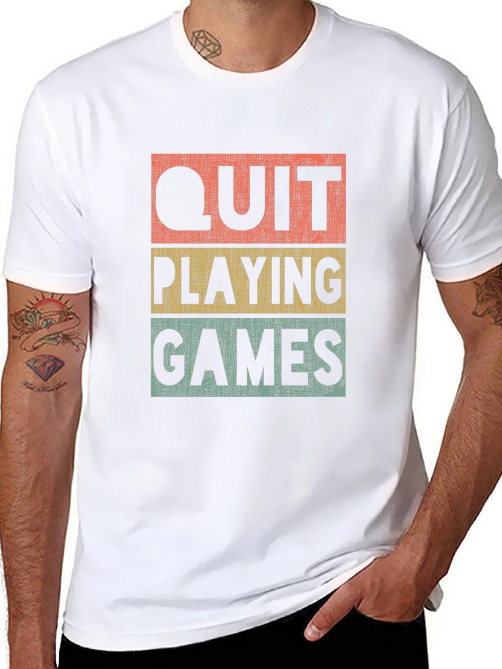 Quit Playing Games Retro T-Shirt
