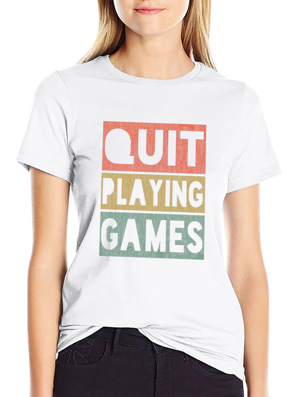Quit Playing Games Retro T-Shirt