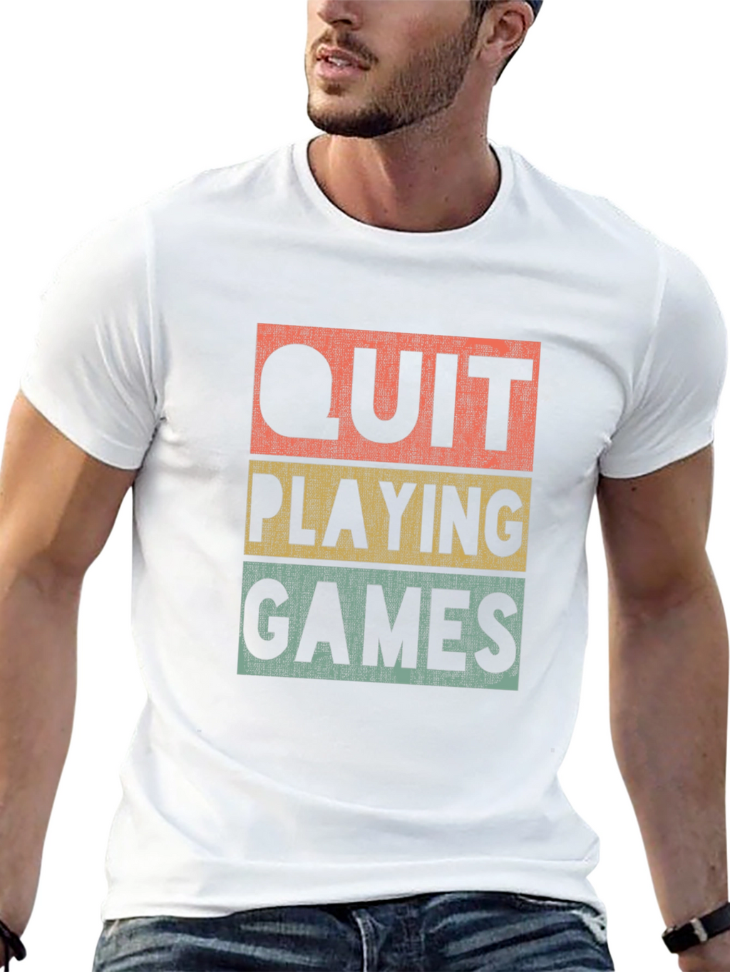 Quit Playing Games Retro T-Shirt