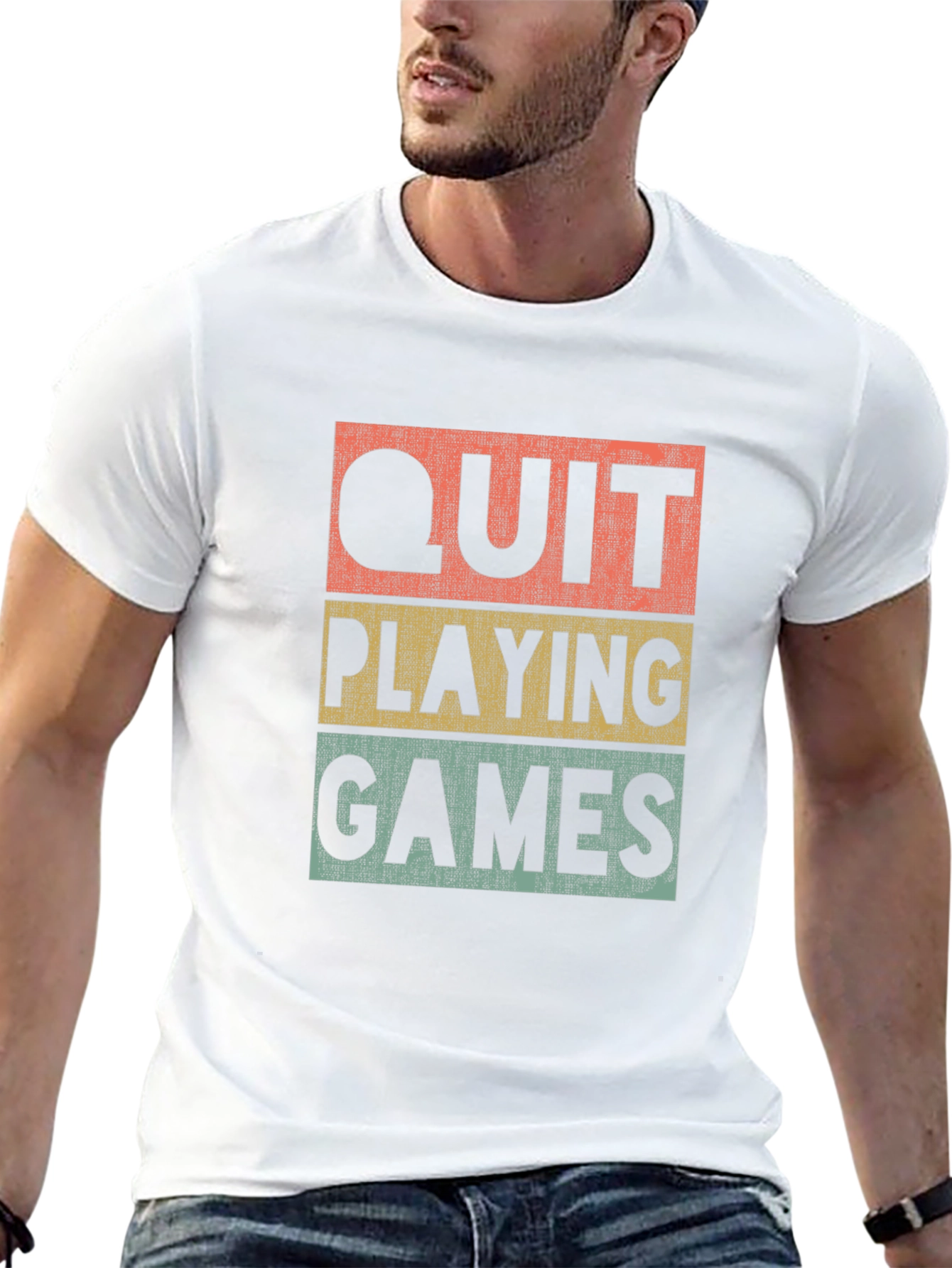 Quit Playing Games Retro T-Shirt