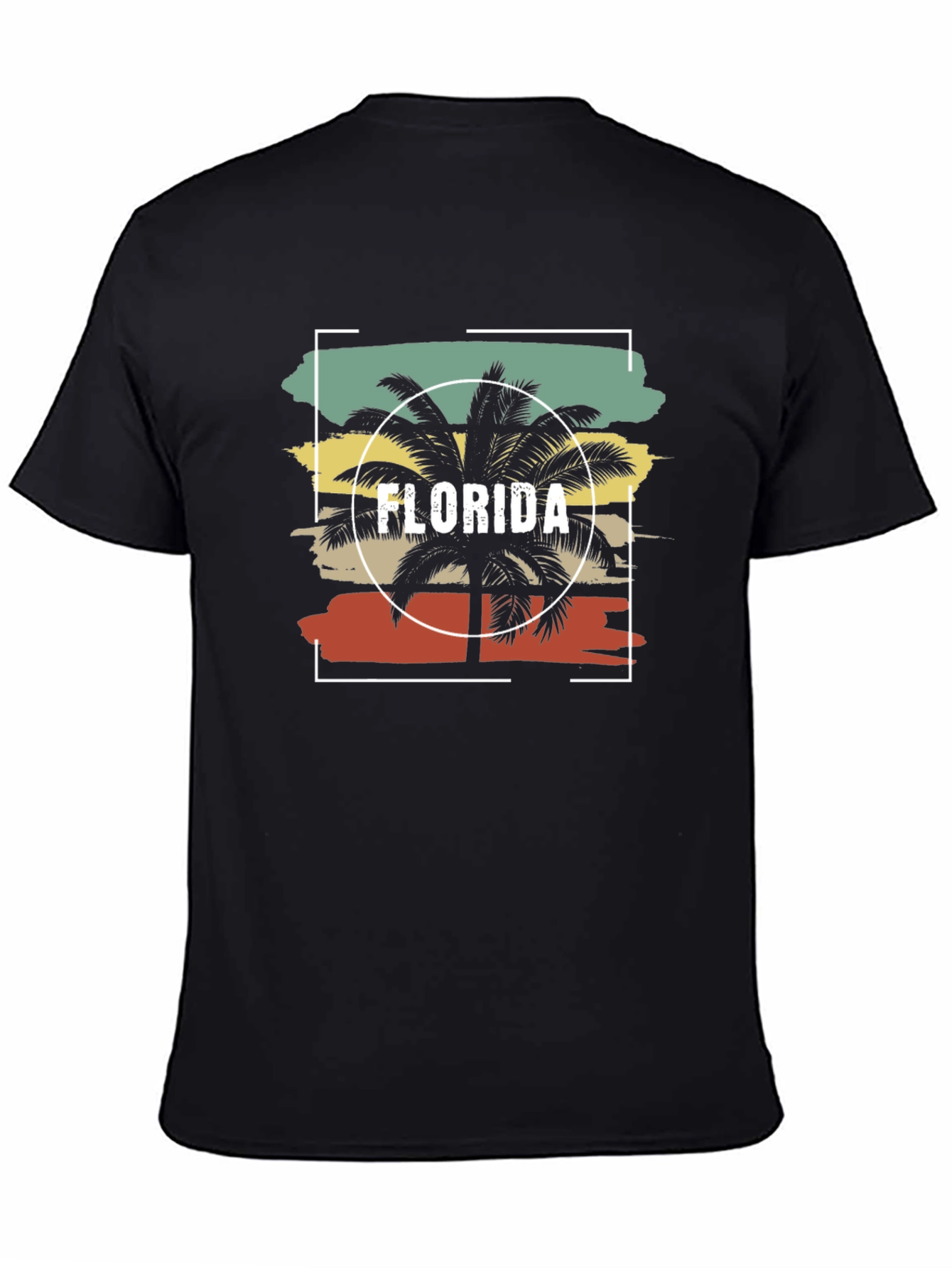 Florida Palm Tree Graphic Tee - Retro Style Mens T-Shirt