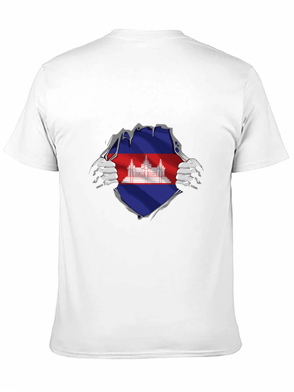 Cambodia Flag Ripped T-Shirt
