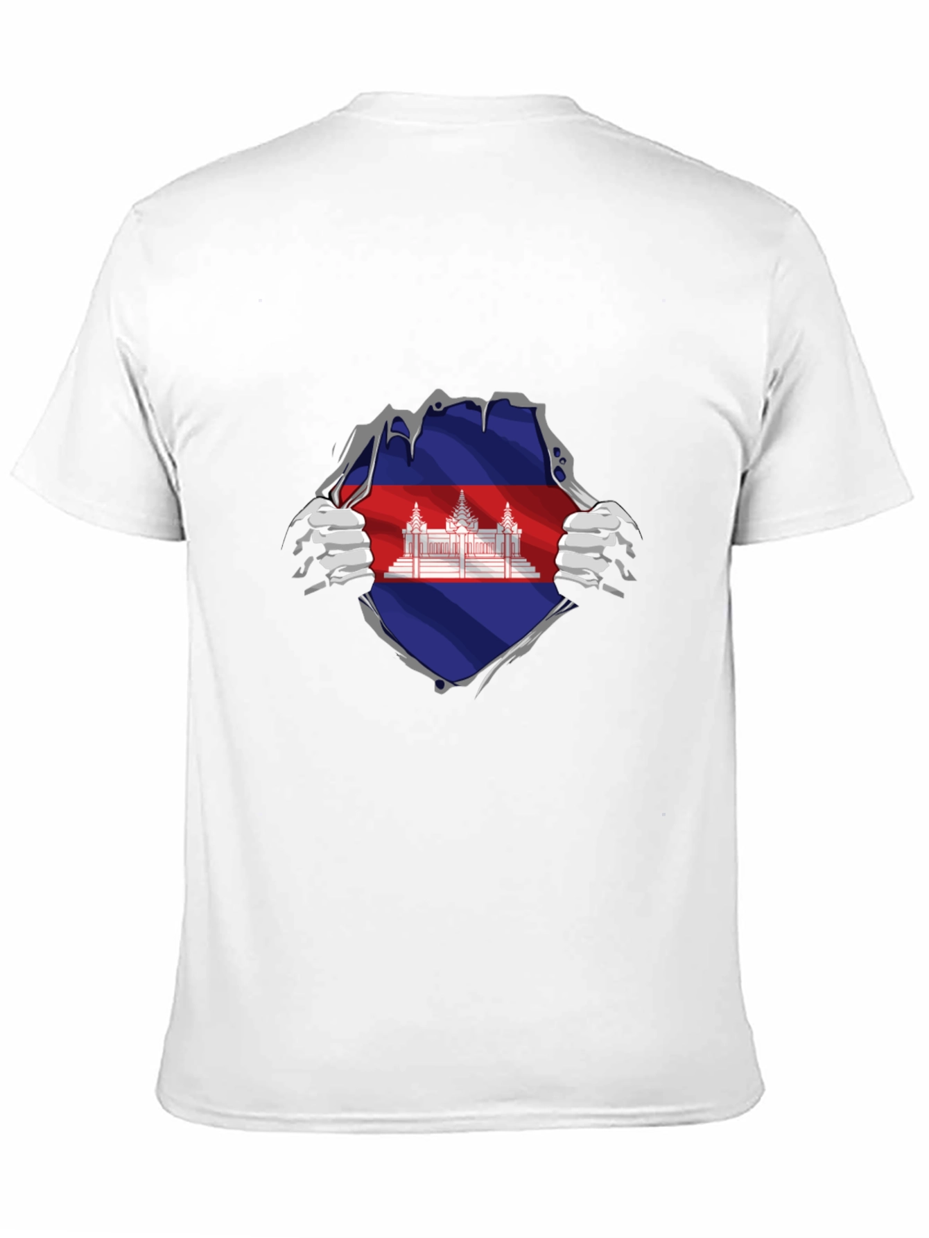 Cambodia Flag Ripped T-Shirt