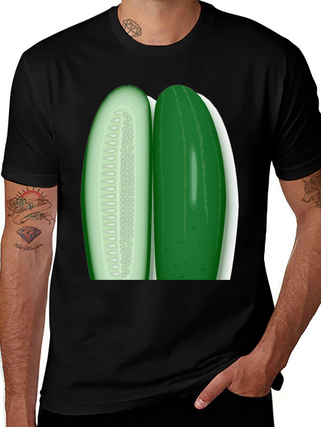 Cucumber Slice Graphic Tee - Fresh & Funny!