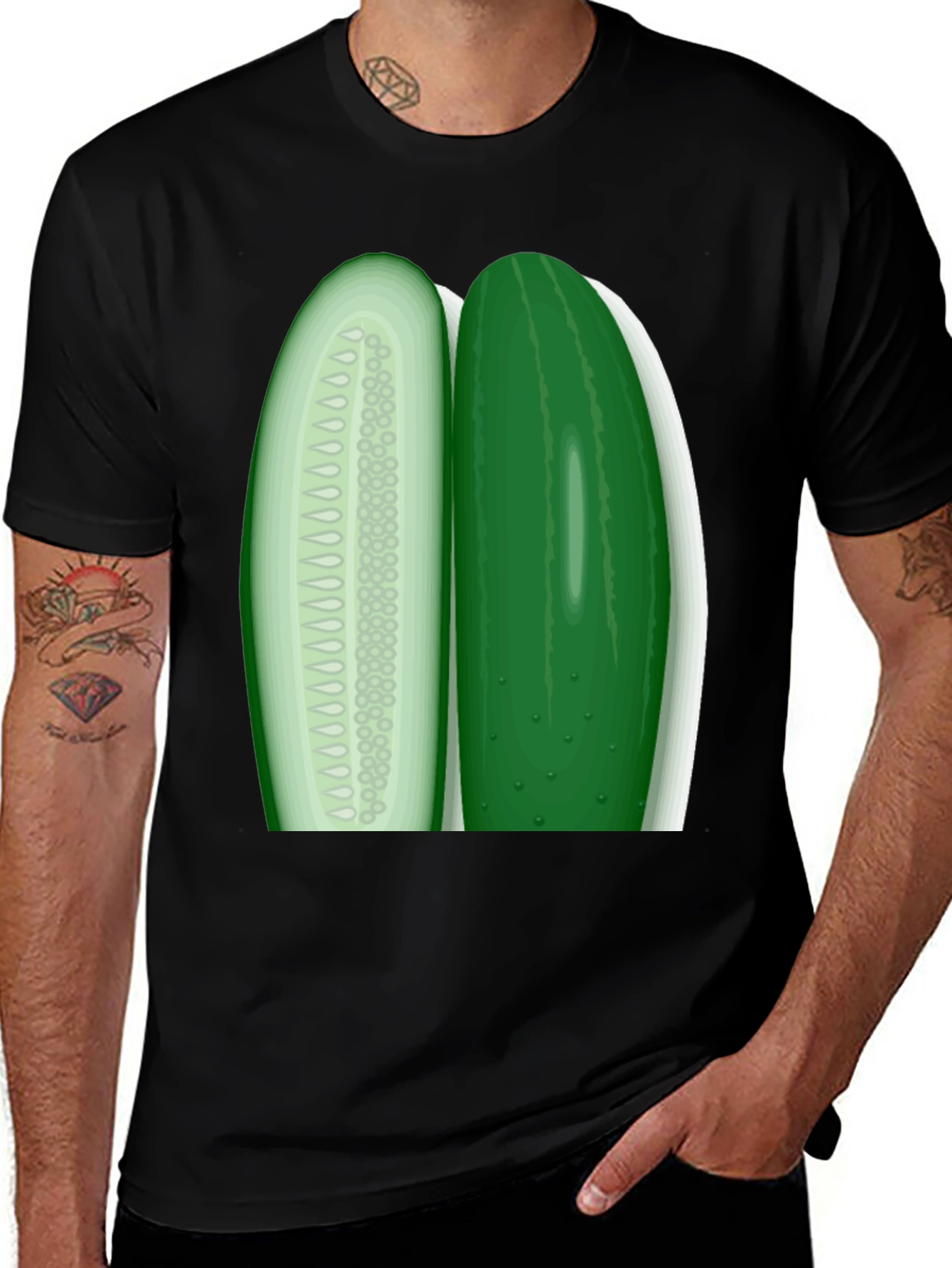 Cucumber Slice Graphic Tee - Fresh & Funny!