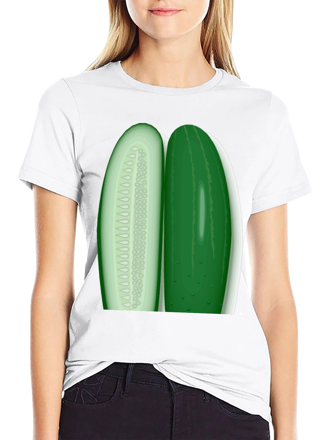 Cucumber Slice Graphic Tee - Fresh & Funny!