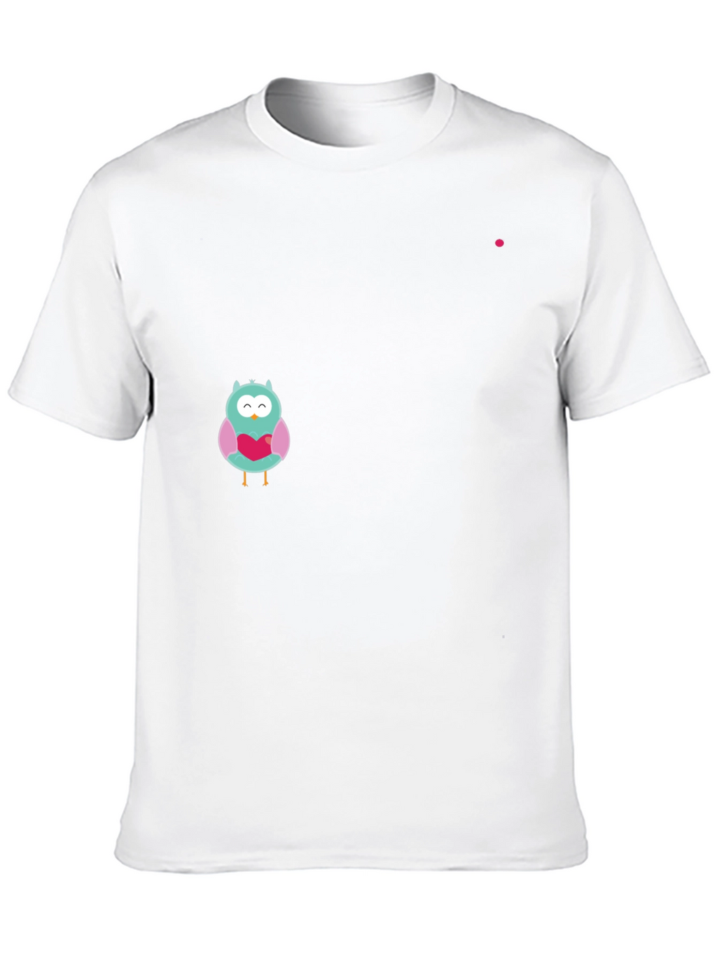 Owl With Heart Graphic Black T-Shirt