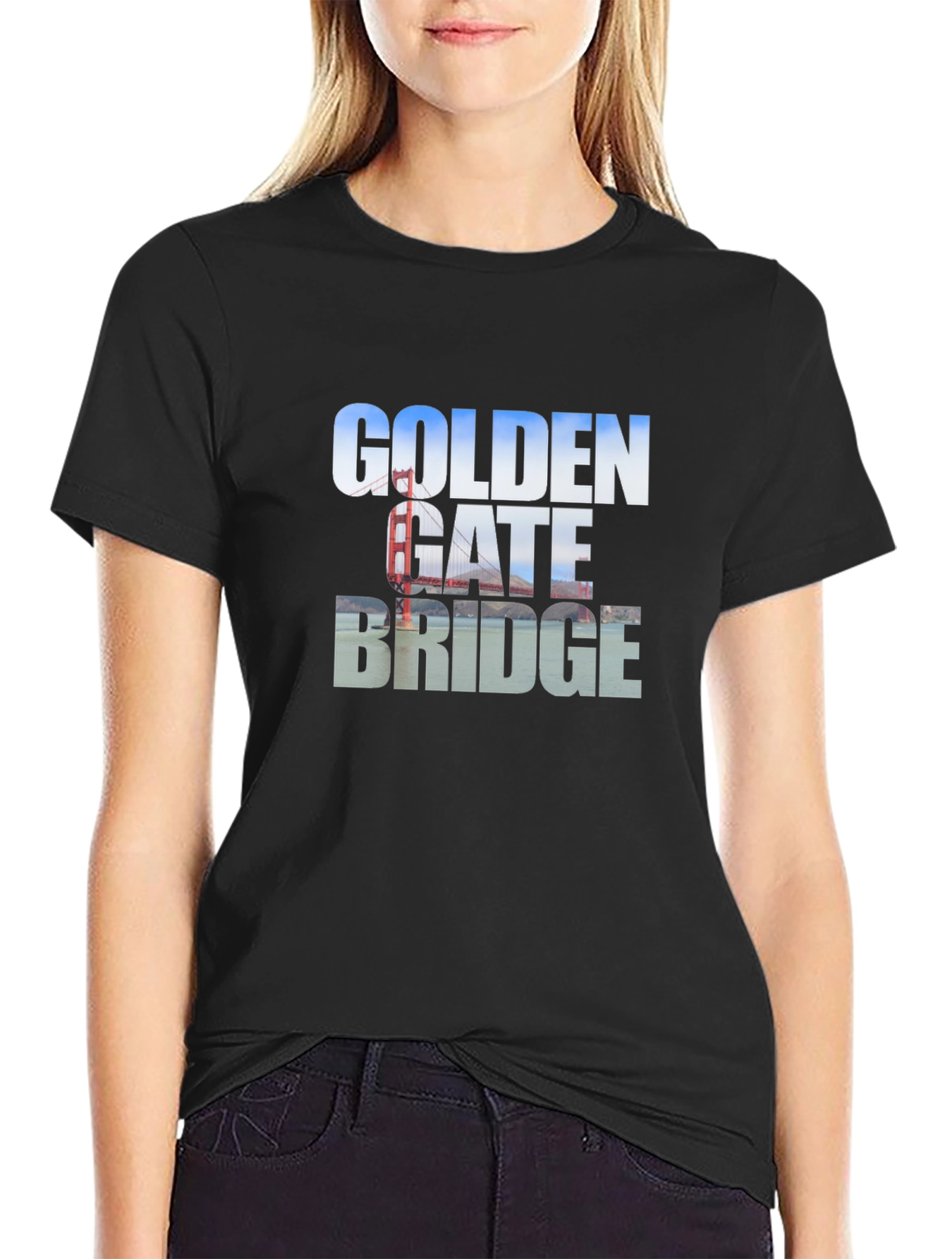 Golden Gate Bridge Black T-Shirt