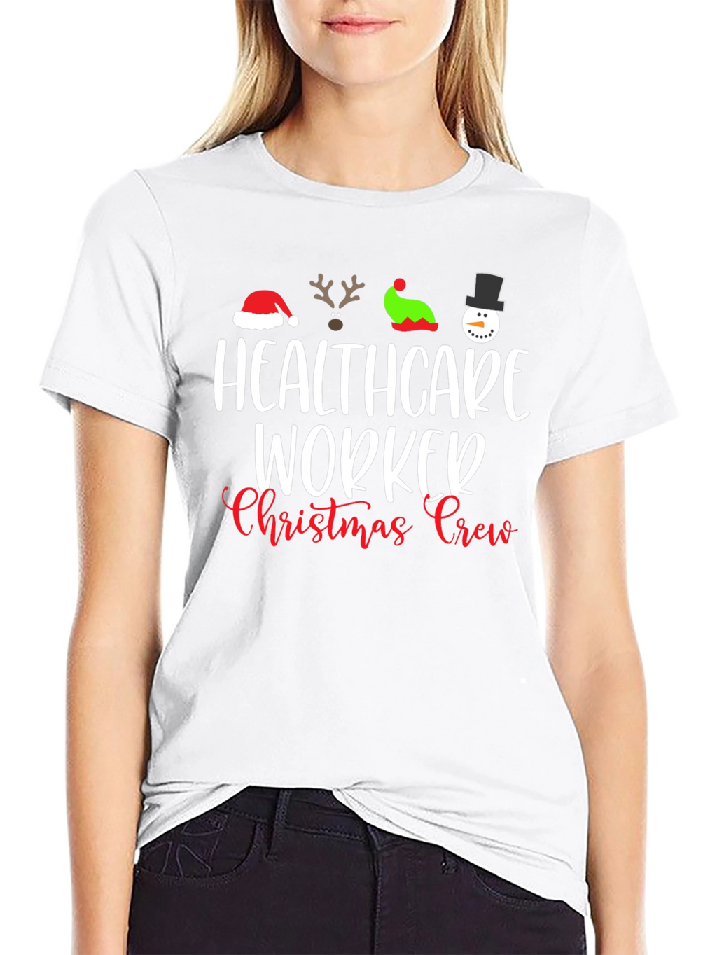 Healthcare Worker Christmas Crew T-Shirt
