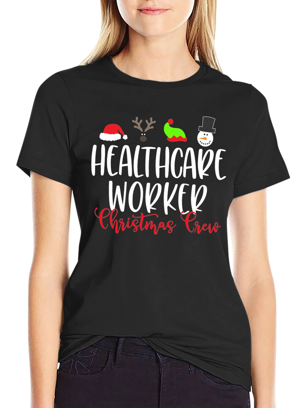 Healthcare Worker Christmas Crew T-Shirt