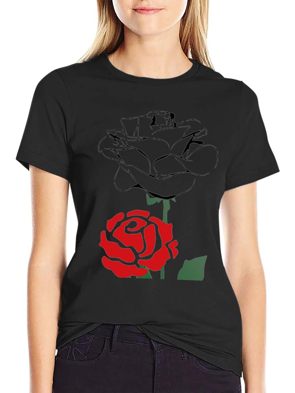 Rose Graphic Tee - Modern Style