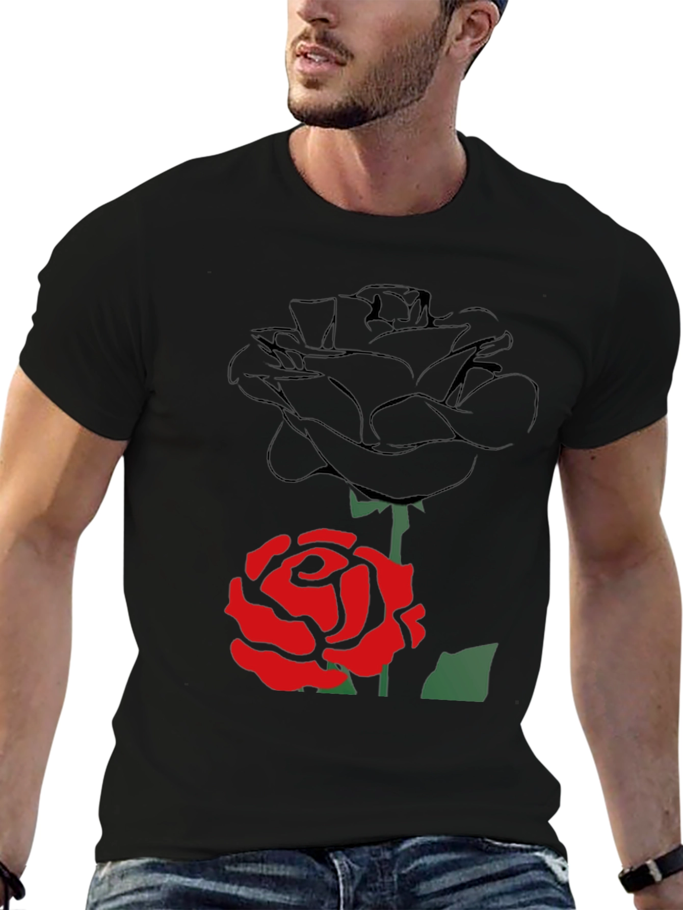 Rose Graphic Tee - Modern Style