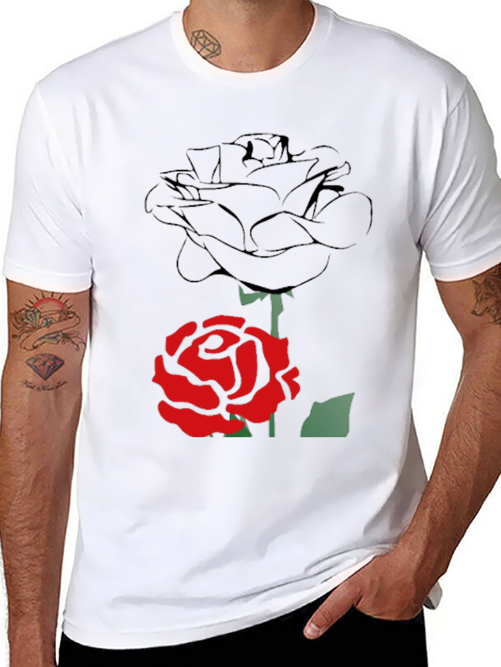 Rose Graphic Tee - Modern Style