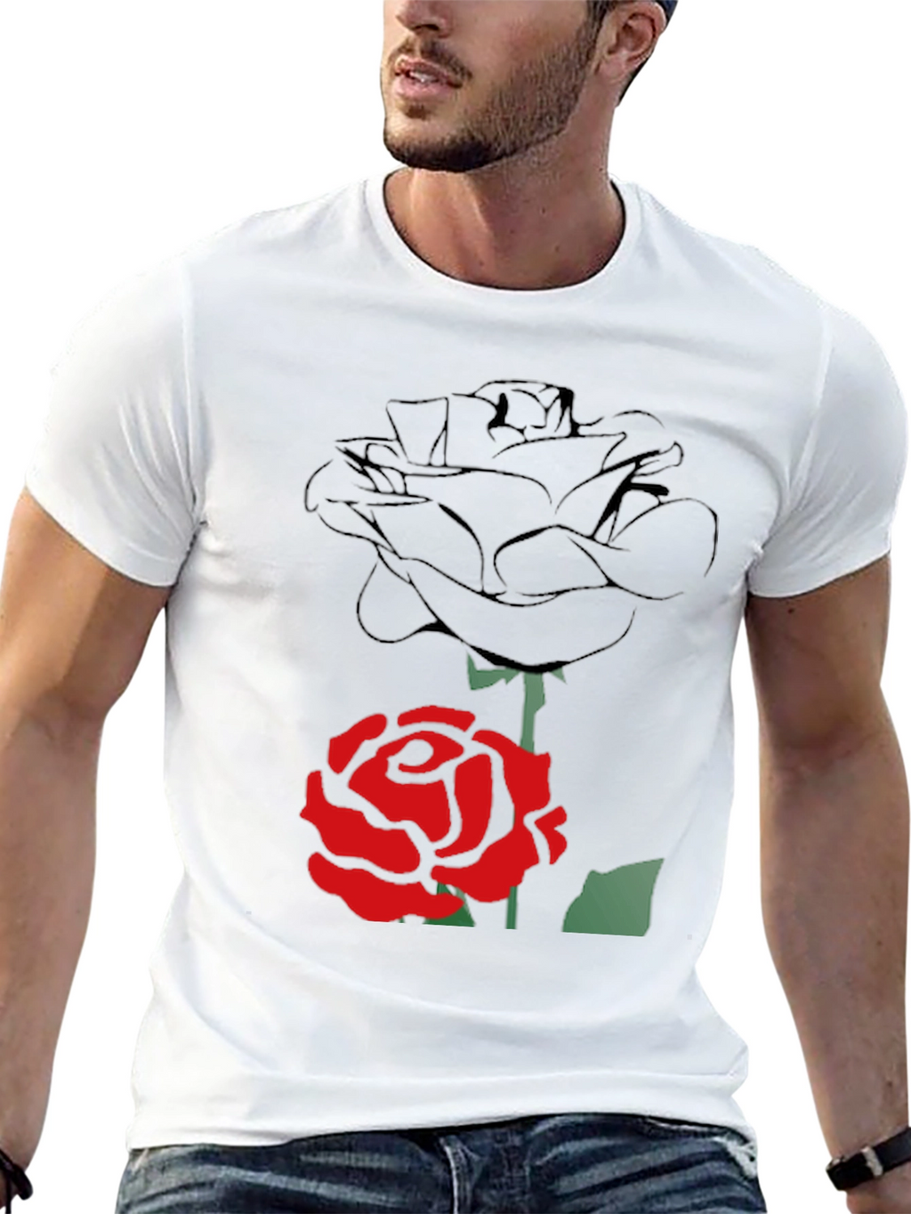 Rose Graphic Tee - Modern Style
