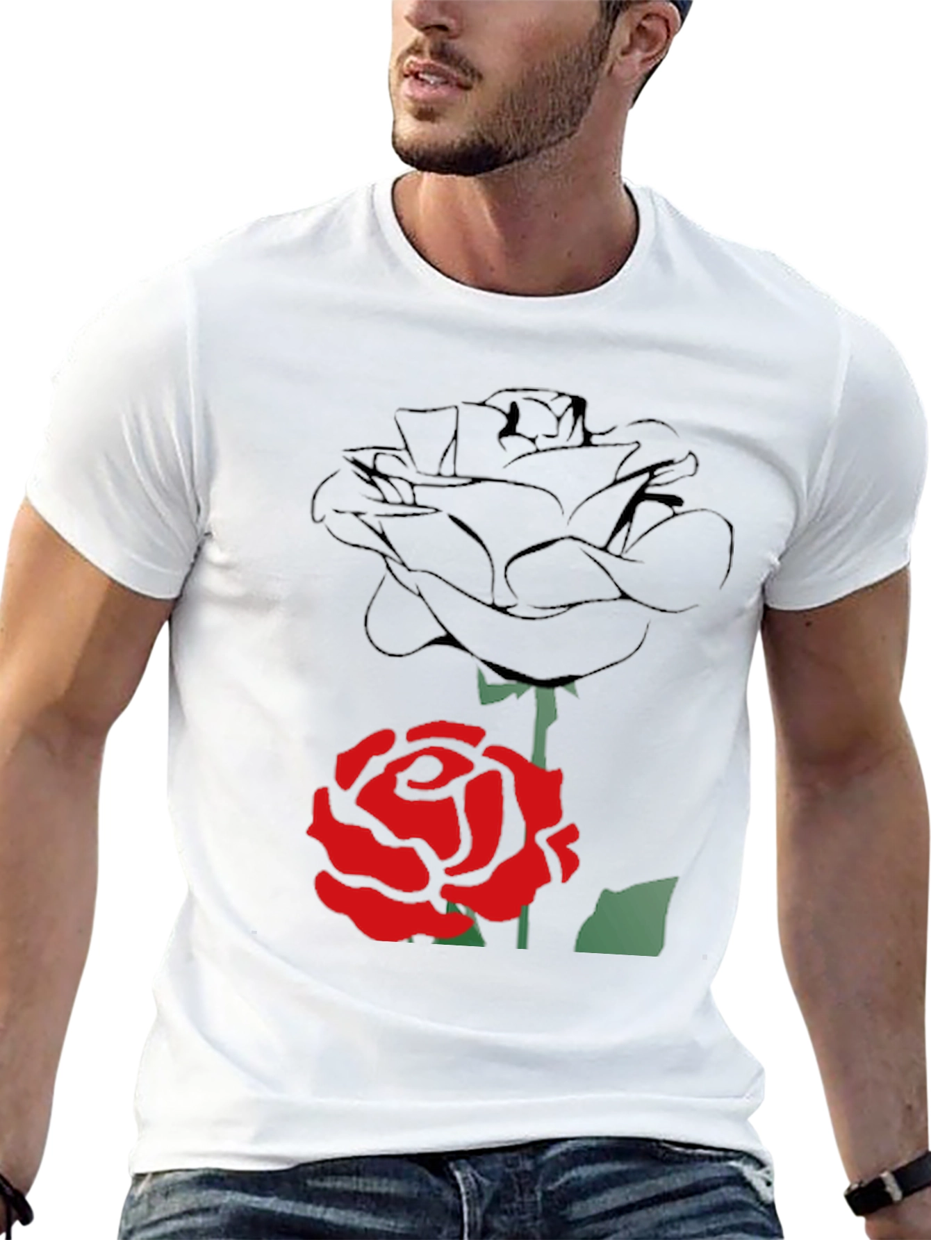 Rose Graphic Tee - Modern Style