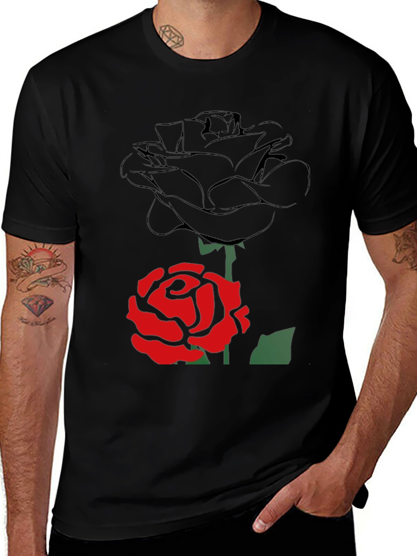 Rose Graphic Tee - Modern Style
