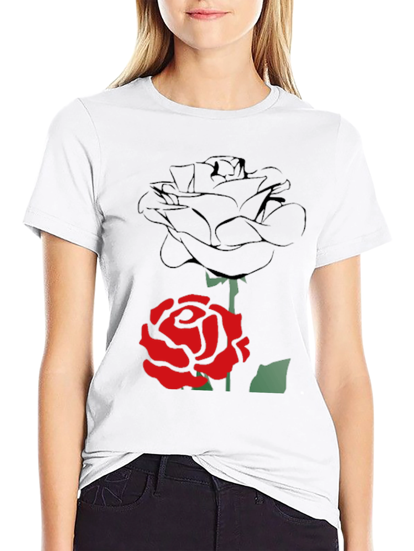 Rose Graphic Tee - Modern Style