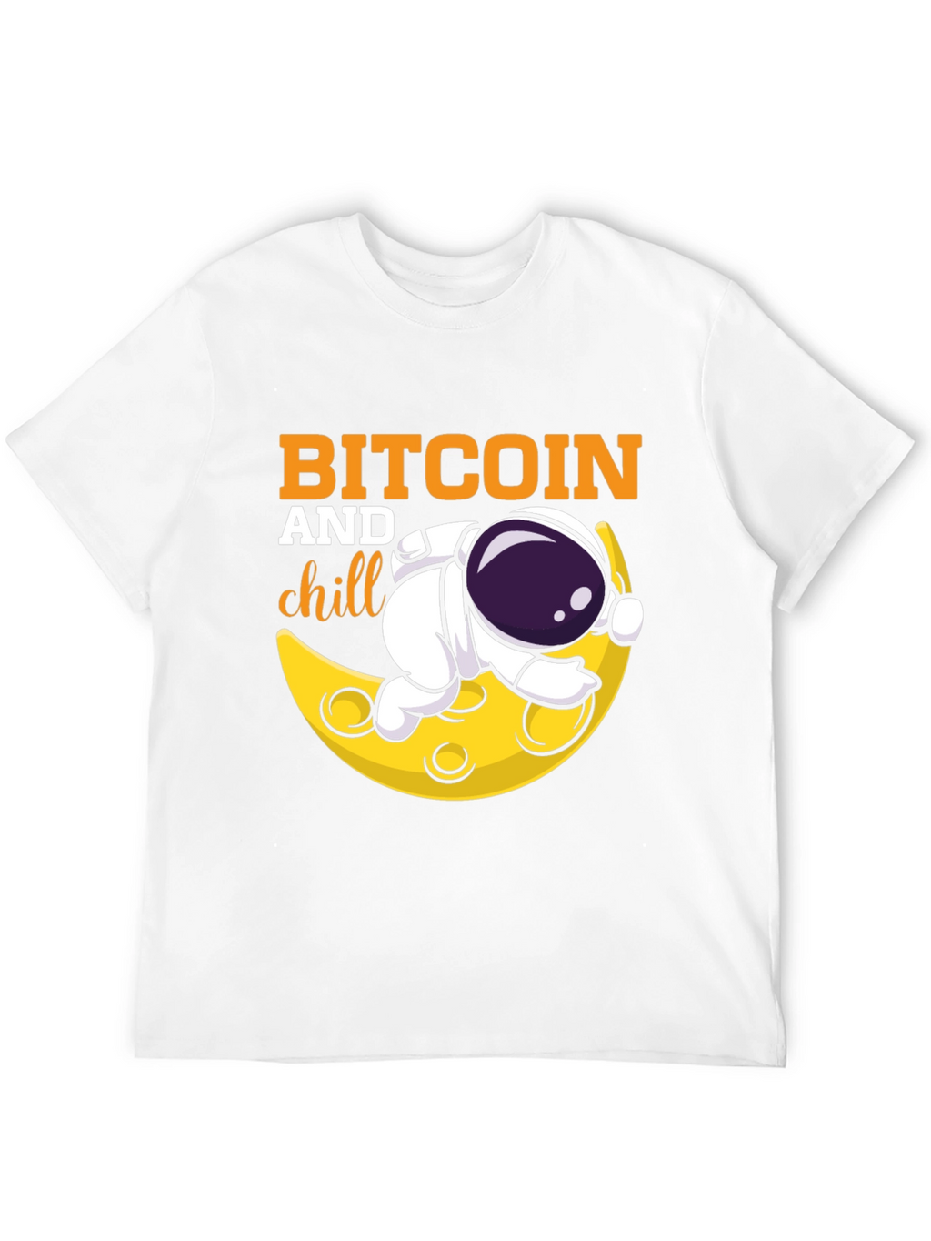 Bitcoin and Chill Graphic Tee - Astronaut Moon Design