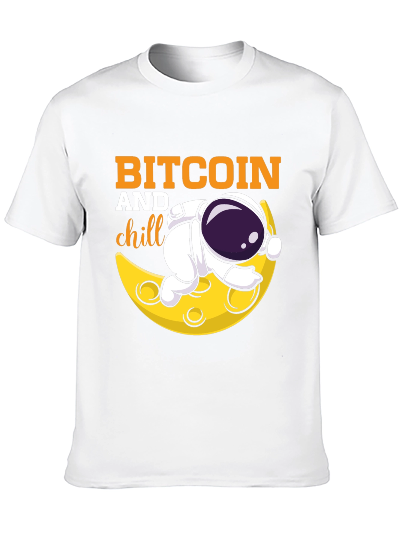 Bitcoin and Chill Graphic Tee - Astronaut Moon Design