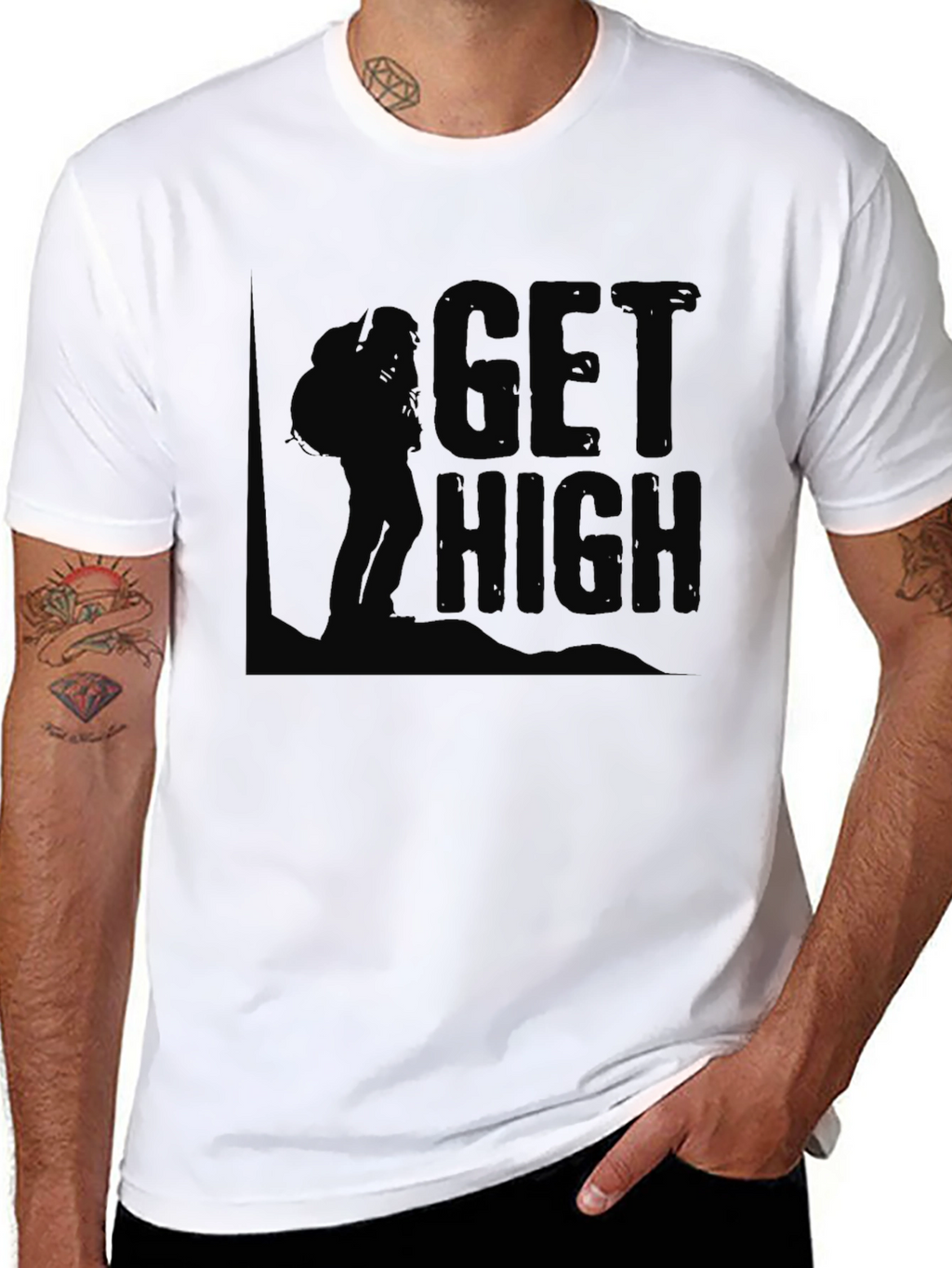 Get High Hiking T-Shirt - Outdoor Adventure Apparel