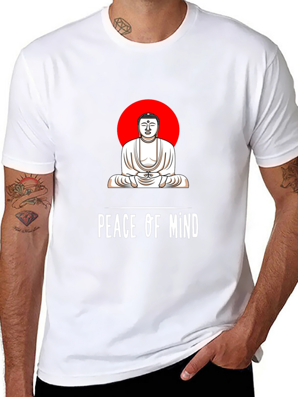 Peace of Mind Buddha Graphic Tee - Black