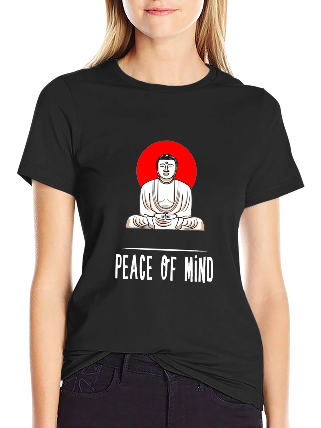Peace of Mind Buddha Graphic Tee - Black