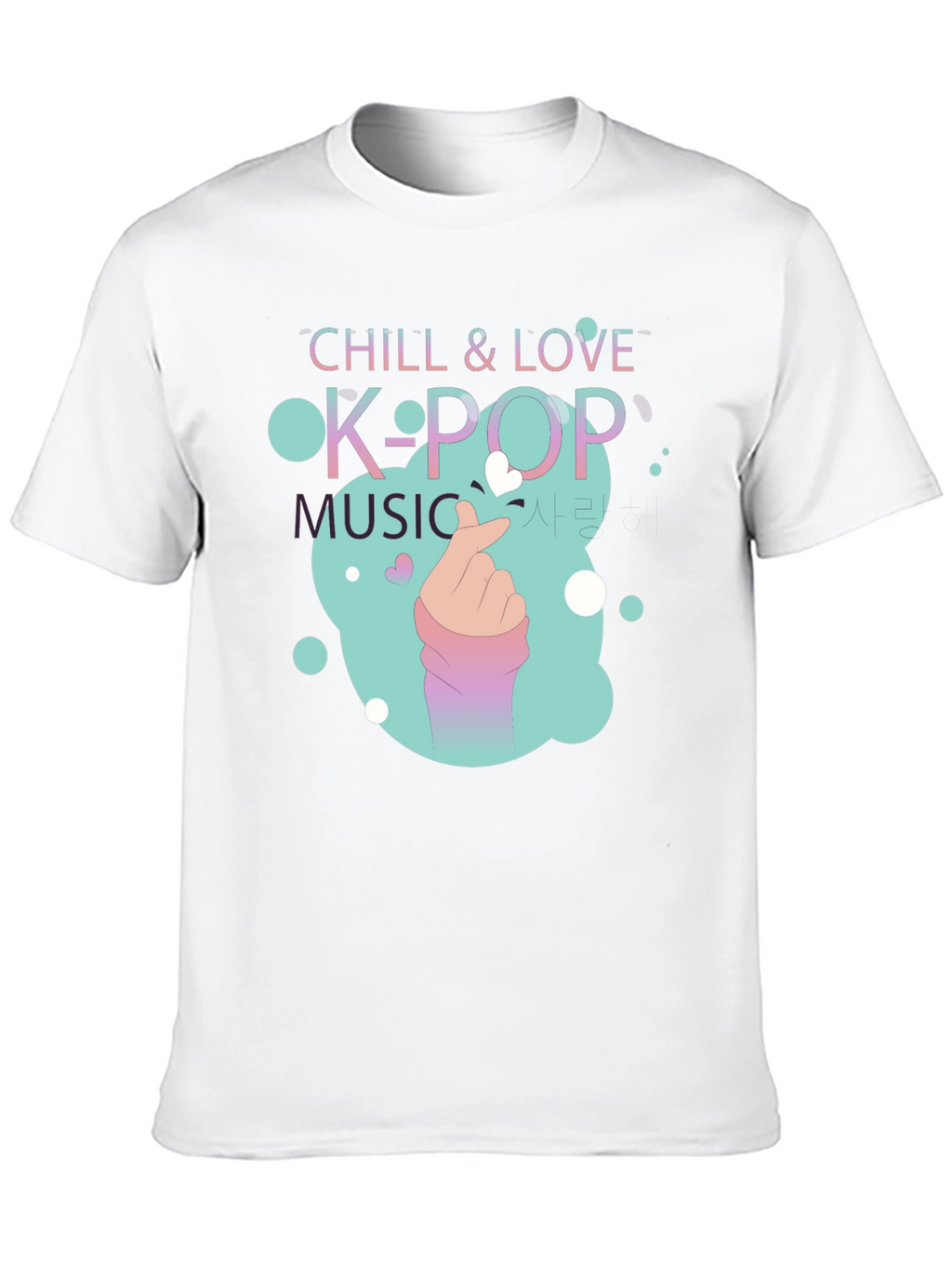 Chill & Love K-Pop Music Black T-Shirt