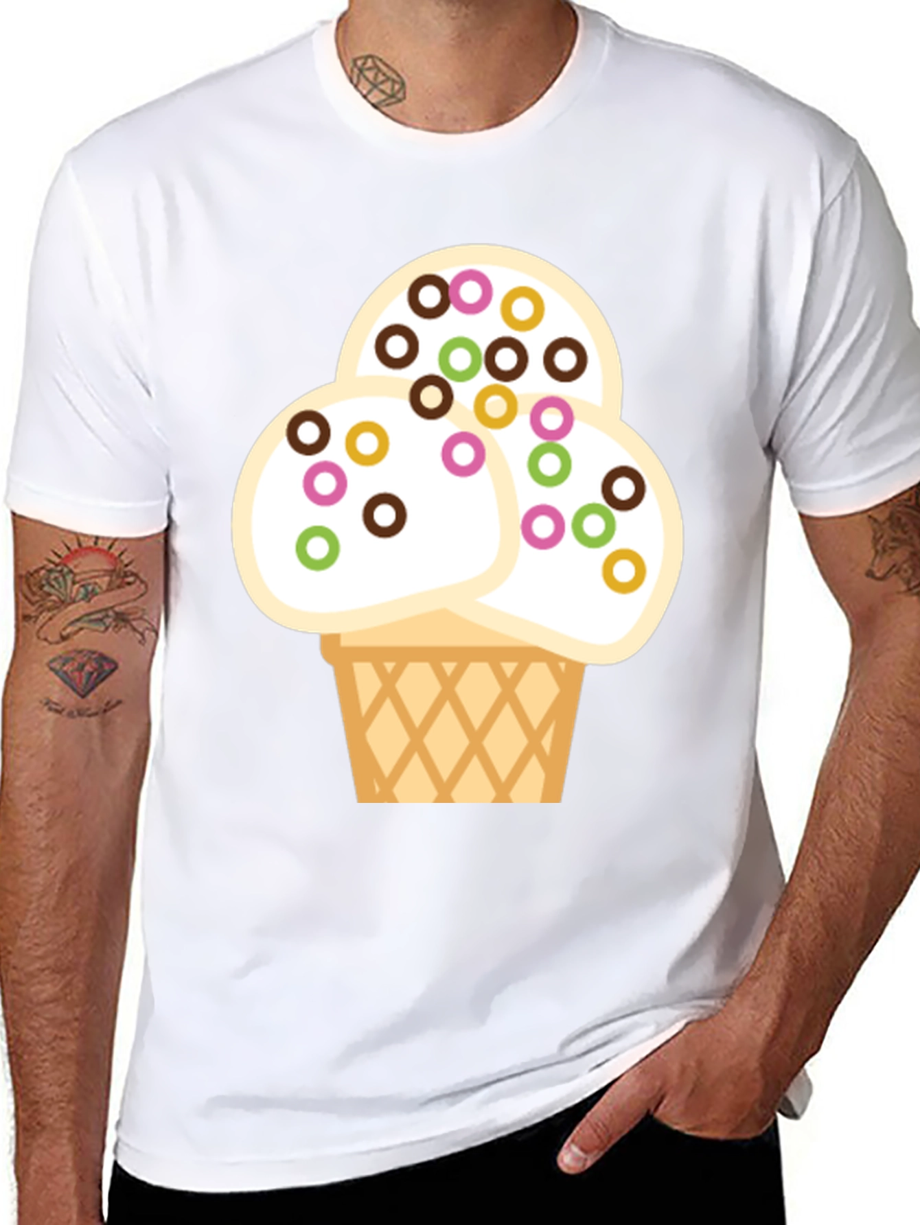 Ice Cream Graphic Tee - Fun & Stylish Black T-Shirt