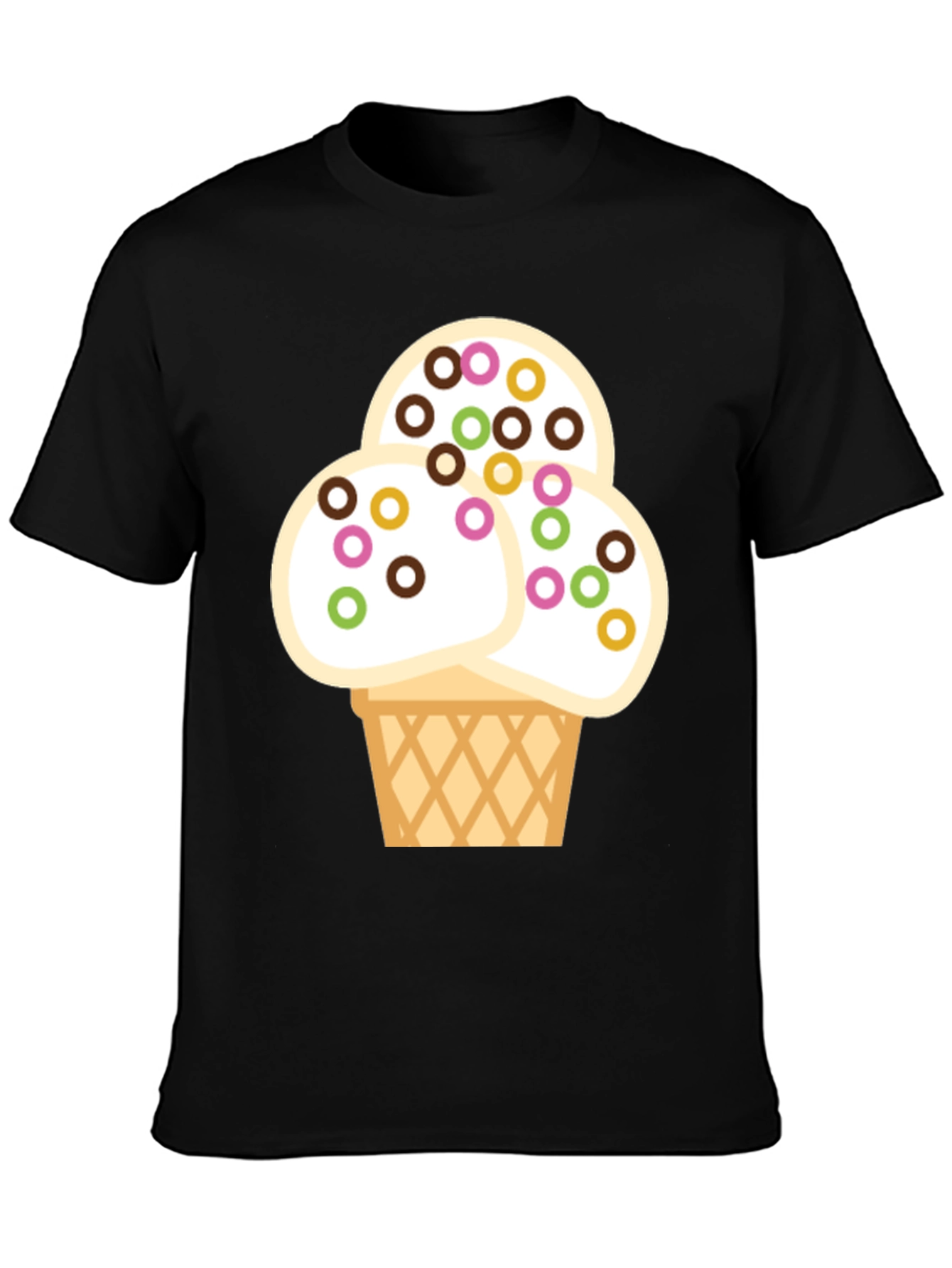 Ice Cream Graphic Tee - Fun & Stylish Black T-Shirt