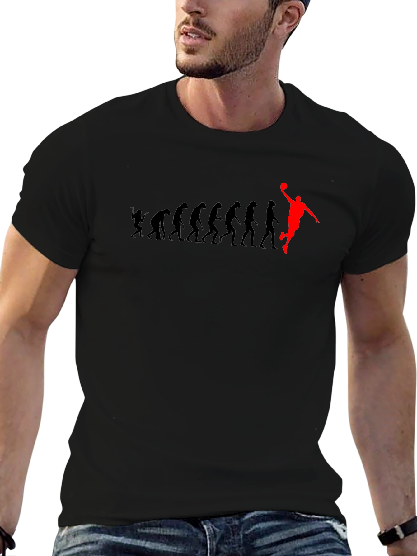 Evolution of Man Basketball Graphic T-Shirt