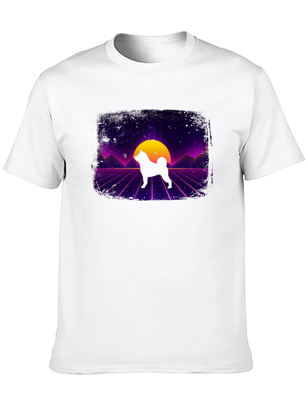 Retro Shiba Inu T-Shirt - Synthwave Dog Design