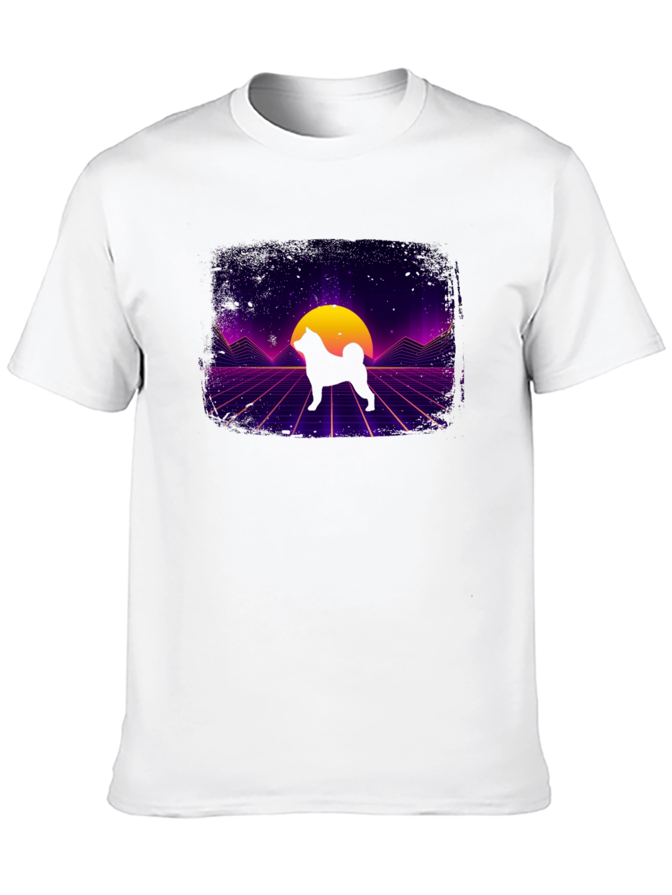 Retro Shiba Inu T-Shirt - Synthwave Dog Design