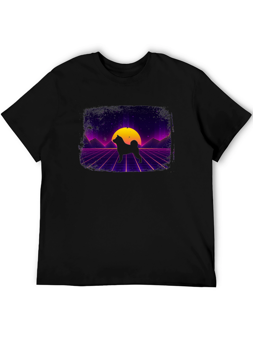 Retro Shiba Inu T-Shirt - Synthwave Dog Design