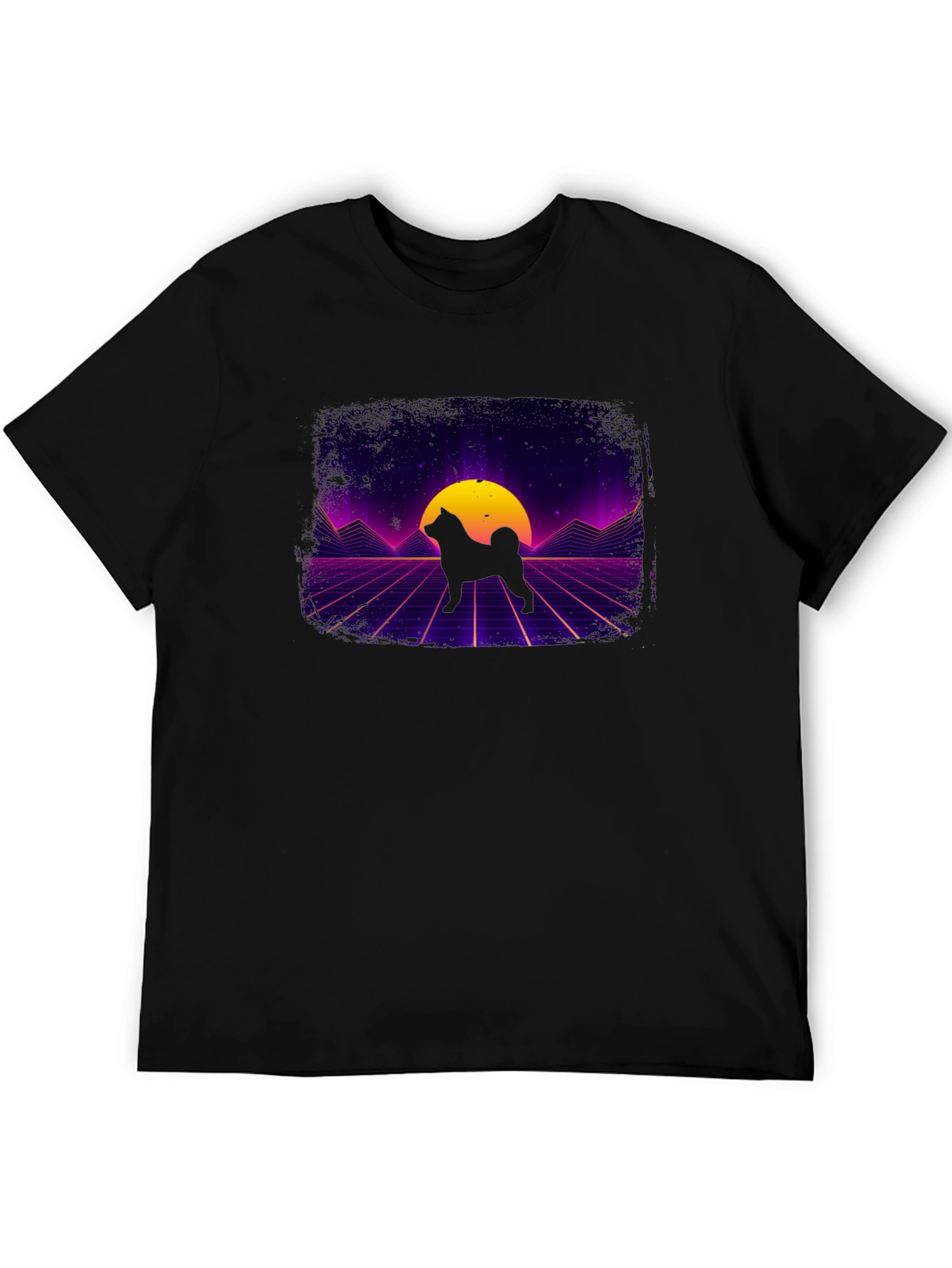 Retro Shiba Inu T-Shirt - Synthwave Dog Design