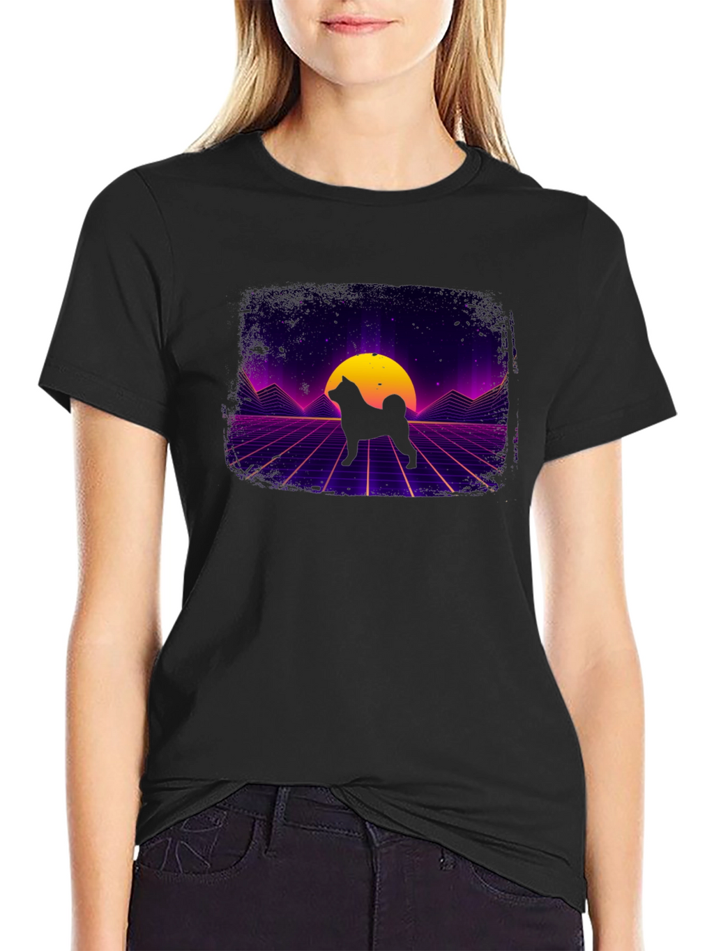 Retro Shiba Inu T-Shirt - Synthwave Dog Design