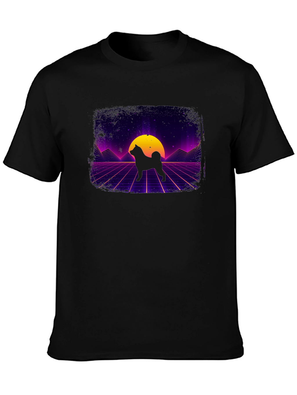 Retro Shiba Inu T-Shirt - Synthwave Dog Design