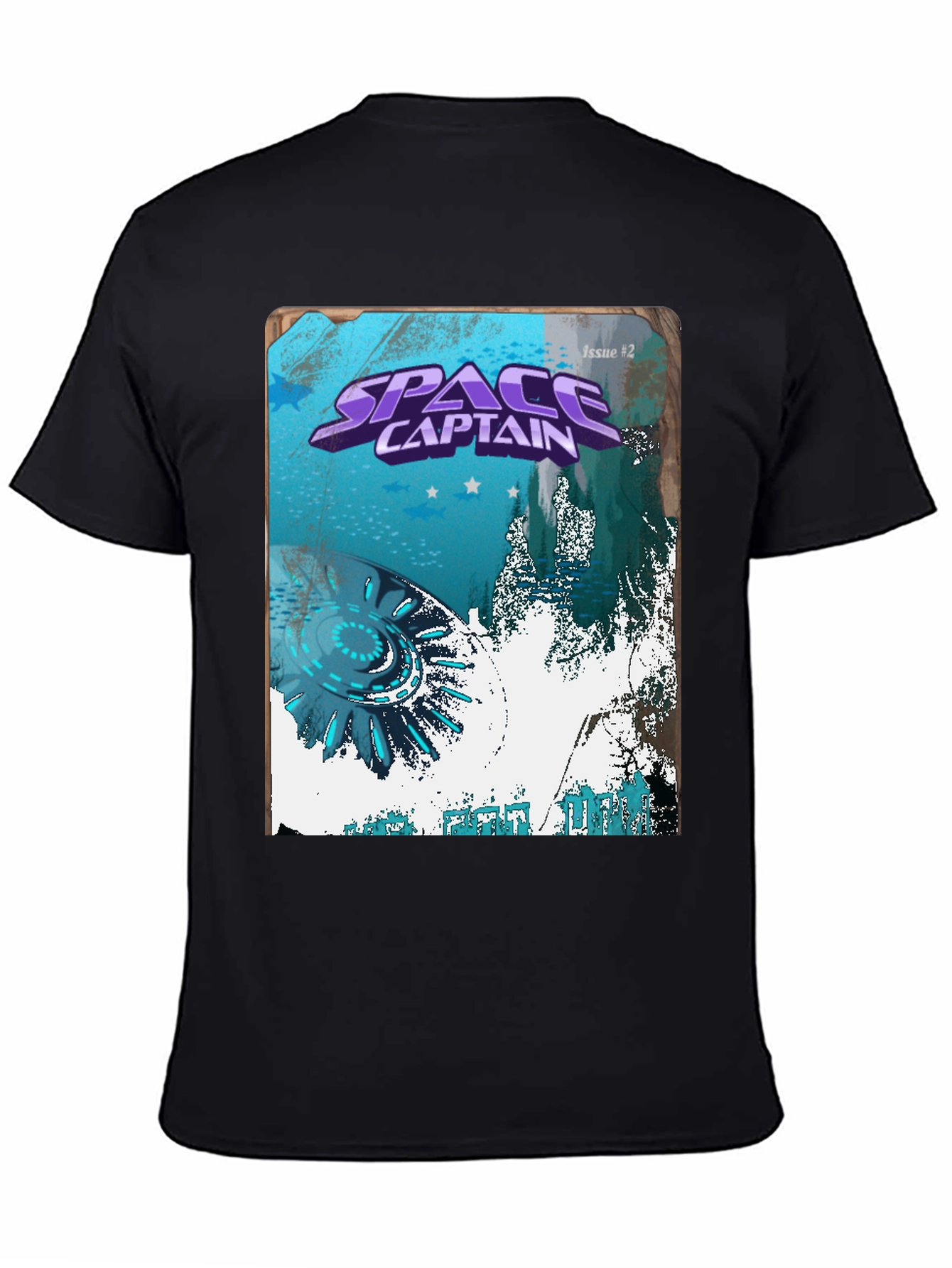 Space Captain Graphic Tee - Retro Sci-Fi Comic Book Design