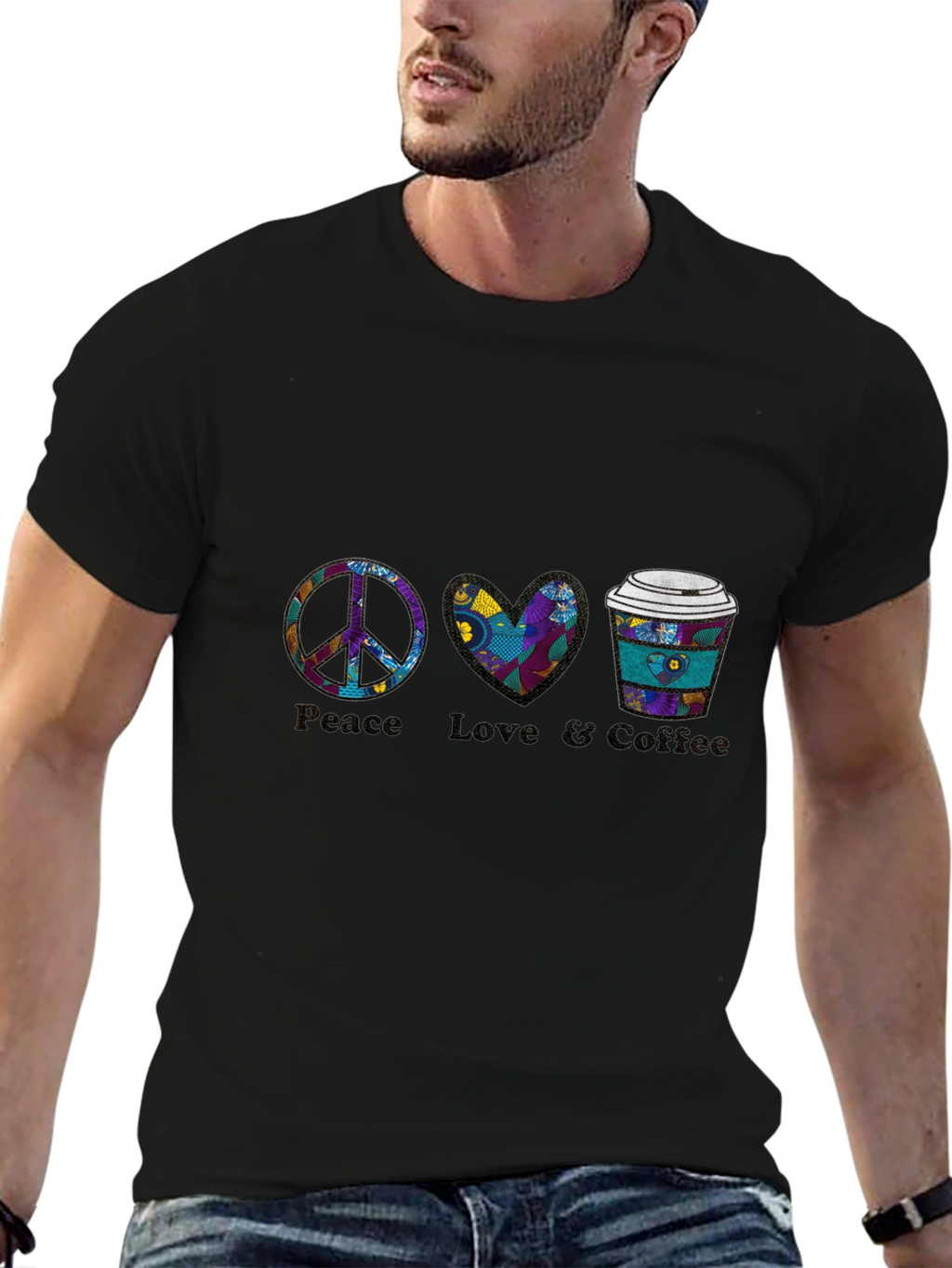 Peace Love Coffee Graphic Tee