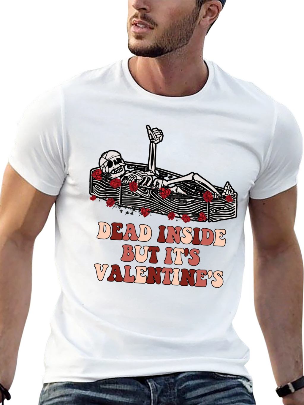 Dead Inside Valentines Skeleton Graphic Tee