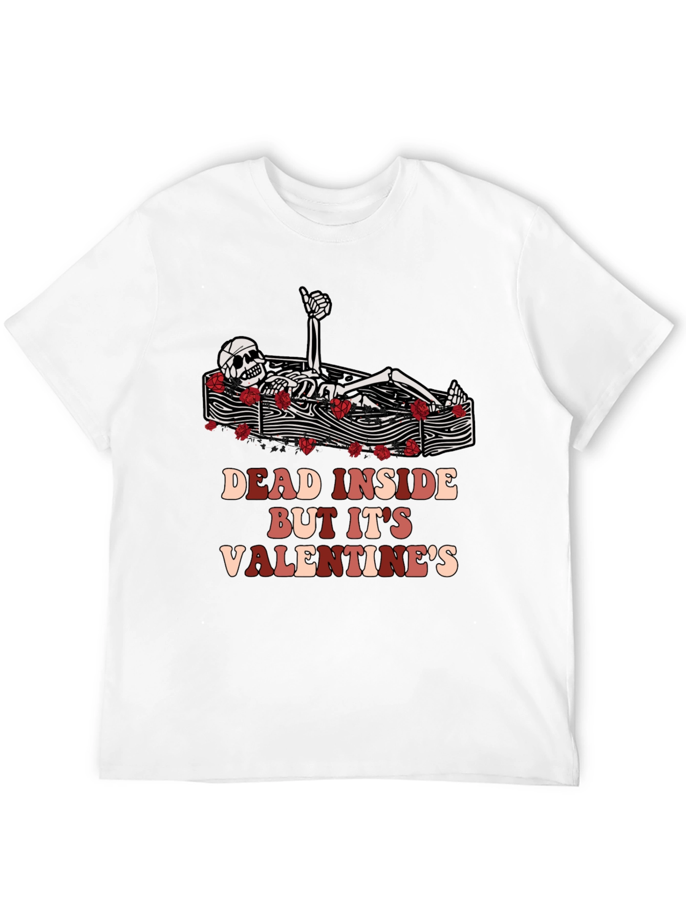 Dead Inside Valentines Skeleton Graphic Tee