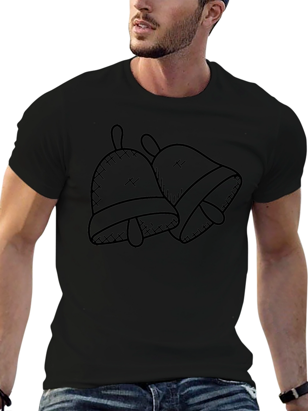 Cartoon Bells Black T-Shirt