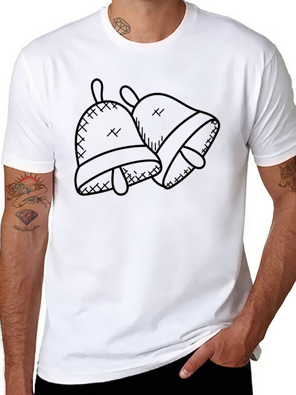Cartoon Bells Black T-Shirt