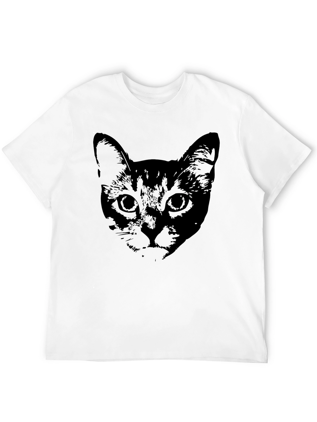 Black Cat Face Graphic T-Shirt