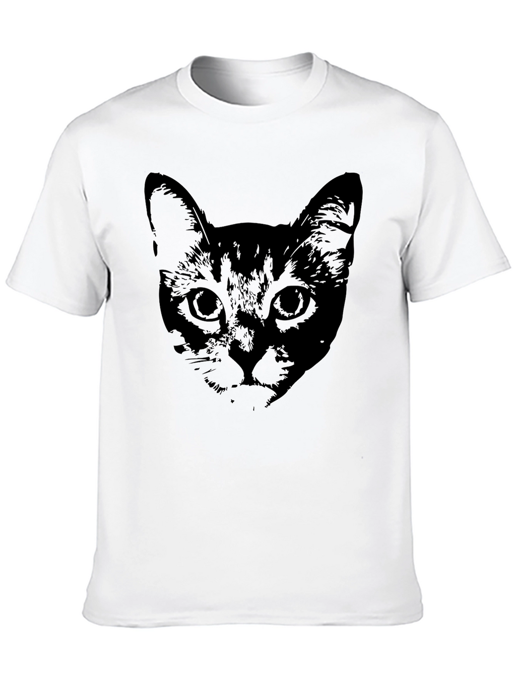 Black Cat Face Graphic T-Shirt